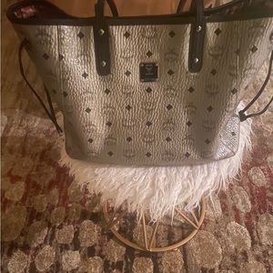 McM silver reversible tote bag